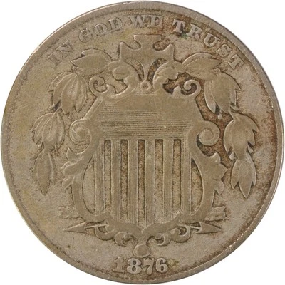 1876 Shield Nickel VF Uncertified #948 - Image 1 of 2