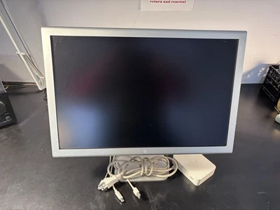 Two Apple A1081 20" Widescreen LCD Cinema Display Monitors Bundle w/ AC Adapters - Image 1 of 4