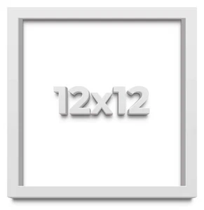 12x12 Shadow Box Frame White | 2 Inches Deep Real Wood Contemporary Shadowbox Di - Picture 1 of 8