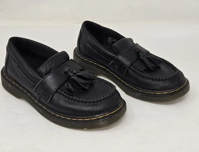DR. MARTENS ADRIAN JUNIOR BLACK LEATHER TASSEL LOAFERS SHOES US KID'S SIZE 13 - Image 1 of 4