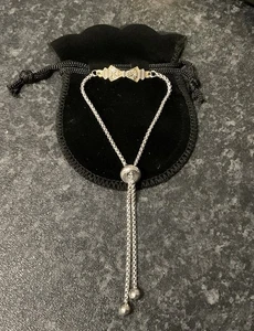 Handmade Silver/gold Tone Lariat Bracelet, Adjustable, Perfect Gift - Picture 1 of 5