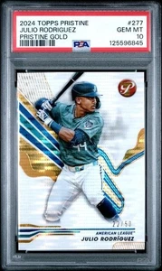 2024 TOPPS PRISTINE 277 JULIO RODRIGUEZ PRISTINE GOLD /50 PSA 10 - Picture 1 of 2