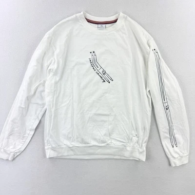 Camiseta PAUL SMITH tamanho S pensamento lateral manga longa branca - Imagem 1 de 4