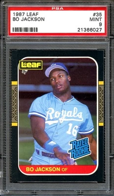1987 LEAF BO JACKSON #35 ROYALS RC PSA 9 - Image 1 of 2