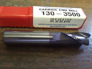 0,500 ZOLL 1/2 ZOLL 3 FLÖTEN EINSEITIG AlTiN BESCHICHTETER HARTMETALL-SCHAFTFRÄSER - Bild 1 von 1