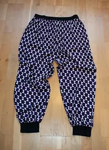 Purple Harem Pants Geo Print Wide Leg Trousers Pantaloons 29" Leg BNWT Sz 14 16 - Picture 1 of 8