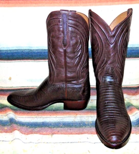 Mens Rujo The Marcus Brown Teju Lizard / Leather Cowboy Boots 11.5 EE New in Box - Picture 1 of 6