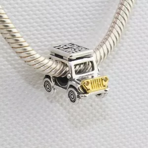 New PANDORA 925 Ale Two-tone Adventure Cute Car Charm 763330C01 - Picture 1 of 3