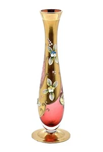 Bohemian Crystal Ruby Bud Vase  - Bohemia Crystal made in Czechoslovakia. - Picture 1 of 10