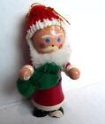 Santa Claus Wooden Christmas Ornament 1984 vintage with green bag