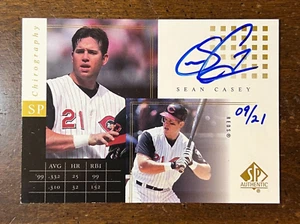 REDS #9/21 SEAN CASEY GOLD AUTO SSP 2000 SP AUTHENTIC CHIROGRAPHY AUTOGRAPH - Picture 1 of 2