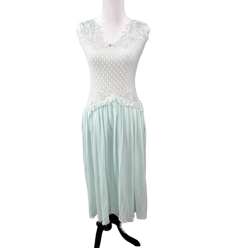 UNDERCOVER Abito da notte vintage Victorias Secret corona oro accappatoio abito a maglia trasparente punto