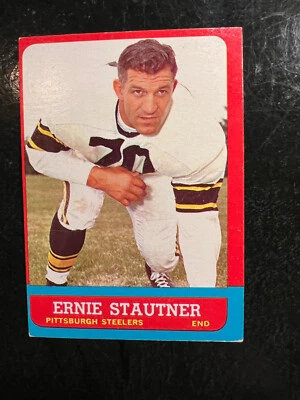 1963 TOPPS #129 ERNIE STAUTNER NM/MT PITTSBURGH STEELERS HOF - Image 1 of 4