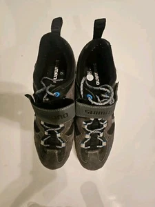 Shimano Men's Size 46 / 11 MT-41 Mountain Bike Shoes Gray Suede + Shimano Clips - Picture 1 of 7