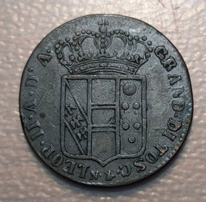 ITALIA TOSCANA LEOPOLDO II 5 QUATTRINI 1830 MBC/MBC+ - Picture 1 of 2