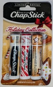 Chapstick Lip Balm Holiday Collection 3 Pk- Sugar Cookie Pumpkin Pie Candy Cane - Picture 1 of 1