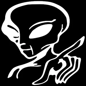 Calcomanía de vinilo Alien With A Attitude UFO ventana de pared portátil camión coche camión. - Imagen 1 de 2