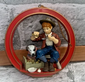 Vintage Norman Rockwell Christmas Ornament Puppy Love - Picture 1 of 7