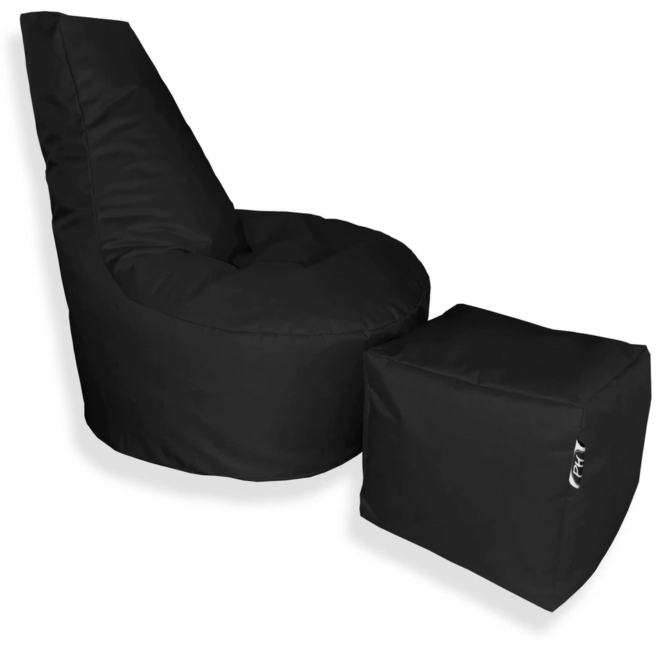 Patchhome Gamer Sessel Hocker befüllt im Set mit Reißverschluss nachfüllbar NEU - Bild 1 von 4