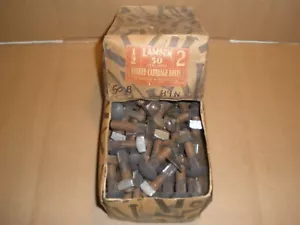 Box of 50 NOS Lamson 1/2"-13 x 2" Ribbed Carriage Bolts & Square Nuts USA - Picture 1 of 5
