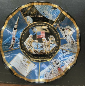 NASA 1969 First Lunar Landing of Mankind Armstrong USA Commemorative Dish 7" - Picture 1 of 3