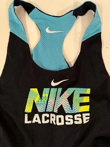 Nike Teal Black Nike Lacrosse Mesh Practice Tank Top Jersey Pinny Youth Size XL - Picture 1 of 7