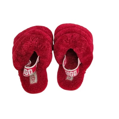 Ugg Fluff Yea Niñas Zapatillas Deslizables Sandalia Rojo Niño 8 Foto 1 de 4