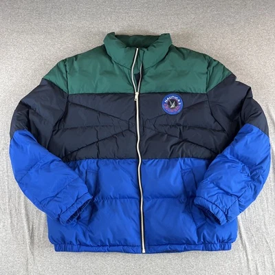 Chaqueta acolchada Nautica para hombre XXL colorblock azul vela verde marino cremallera completa parka Foto 1 de 4