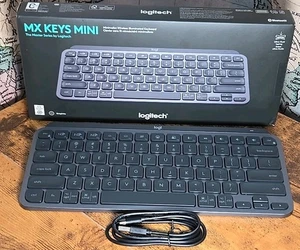 Logitech MX Keys Mini Wireless Keyboard, Backlit, Rechargeable – Graphite Global - Picture 1 of 10