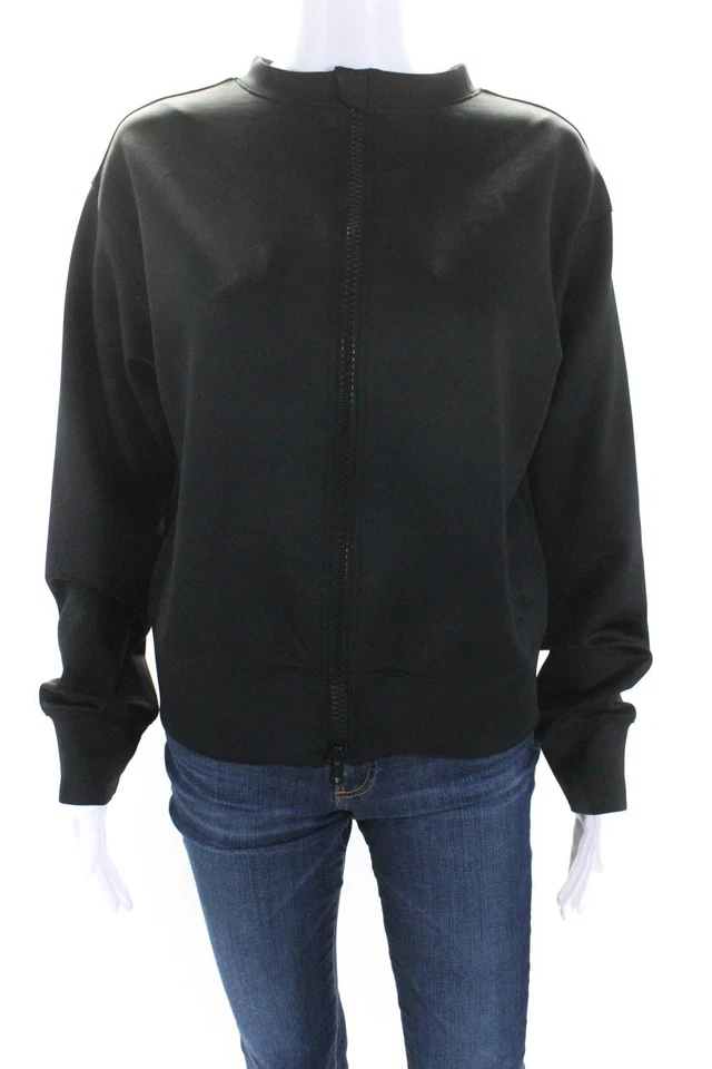 Sudadera Soul Cycle Para Mujer Cuello Redondo Mangas Largas Cremallera Completa Negra Talla M Foto 1 de 4