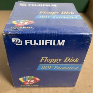 Fuji Fujifilm Floppy Disk 2HD IBM 3,5" Color Formatierte Disks 25 Disks Sealed NEU - Bild 1 von 3