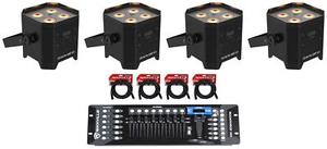 4) Chauvet DJ EZLink Par Q4BT ILS RGBA Bluetooth Battery Wash Lights+DMX Control - Picture 1 of 12