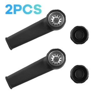 Confezione 2 PIPA DA FUMO IN SILICONE NERO 4" con coperchio e schermo in acciaio inox 2024 - Foto 1 di 14