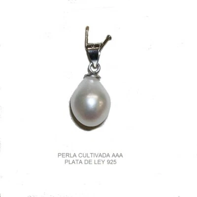 Ciondolo Di Perla Coltivata AAA Goccia 9-10 MM E Argento Legge 925. Astuccio - Immagine 1 di 2