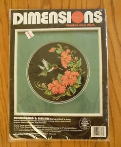 New Dimensions Counted Cross Stitch Kit 3716   Hummingbird & Hibiscus 10" X 10"