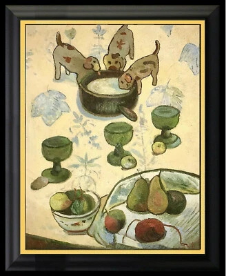 Pintura al óleo Gauguin TRES CACHORROS 18x24 lienzo texturizado enmarcado **OFERTA  Foto 1 de 3