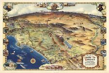 So California 1946 Roads to Romance Historic Map - 16x24