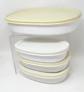 Lot Set of Corning Ware F-6-b & F-15-b with Storage Lids White French - Picture 1 of 9