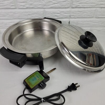 West Bend Electric Skillet Liquid Core Stainless Steel 17884 USA 11" PAN - Image 1 of 4