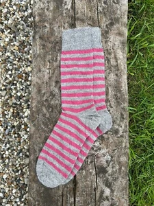 Alpaca Wool and Mohair Stripey Socks, UK Made - Picture 1 of 4