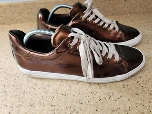 Zara Man Men's Size US 12 /EUR 44 Shiny Bronze Brown Lace Up Shoes - Picture 1 of 4
