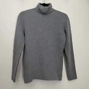 Orvis Turtleneck Women's Size Medium Gray Knit Long Sleeve Ribbed Cotton Blend - Picture 1 of 8