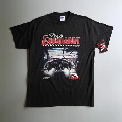 Винтажная гоночная футболка Dale Earnhardt NASCAR черный размер молодежный XL 16/18 неиспользованный запас - Изображение 1 из 4