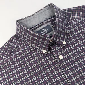 HACKETT Check Shirt M Medium Blue and Red Slim Fit - Picture 1 of 12