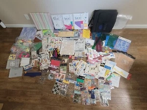 HUGE Lot Of Scrapbooking Items~Binder, Stickers, Die Cuts, Idea Books, Stencils - Picture 1 of 24
