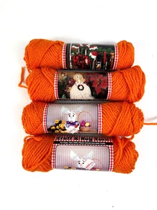Aunt Lydia’s craft & Rug Yarn Lot Polyester Orange 350  4 Skeins 60 Yards ea NEW - Picture 1 of 5