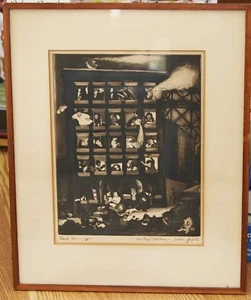 " Bad Housing "  By Artist John August Groth Etching & Aquatint Circa 1938 - Picture 1 of 4