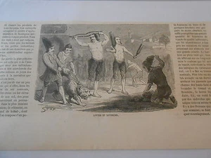 Gravure 1862 - Loutis et Lutteurs - Imagen 1 de 1