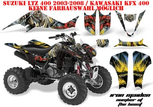 KIT GRÁFICO DE DECORACIÓN DE CARRERAS AMR ATV SUZUKI LTZ 400 y KFX 400 IRON MAIDEN - NOTB B - Imagen 1 de 3