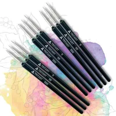 TRITART Pinsel für Acrylfarbe fein - 3 mal 3-er Pinselset zum Malen - Feine M...